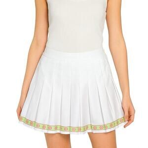 Lilly Pulitzer White Tennis Skirt Size 2 Pleated Ladybug Embroidered